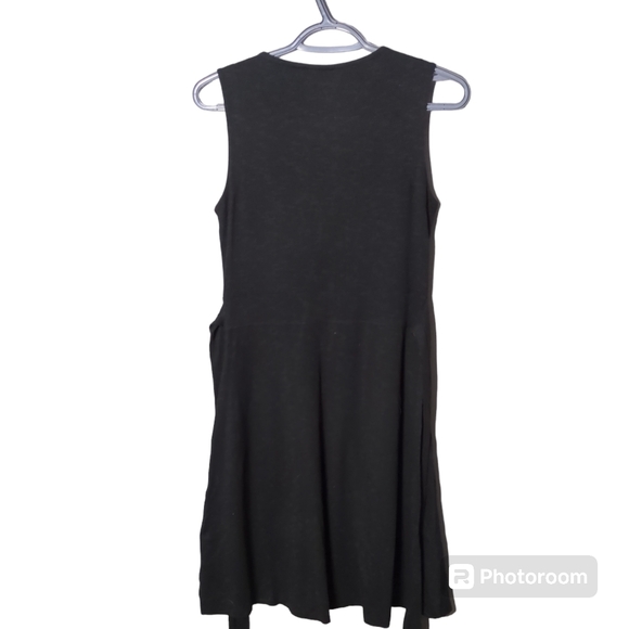 Toad & Co Cue Sleeveless Dress Faux Wrap Black Mix Size Sm Gorpcore Athleisure - Picture 2 of 6